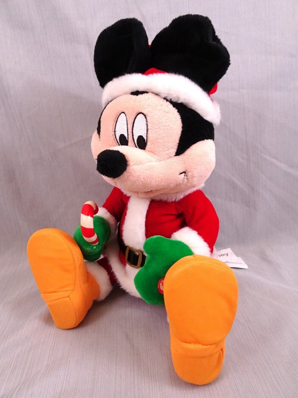 Disney Mickey Mouse READ DESCR Singing Plush Christmas Sings Deck the Halls Toy